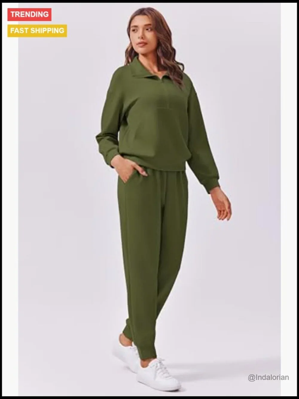 Long Sleeve Tracksuit Joggers Set Half Zip Sweatsuit Matching Set